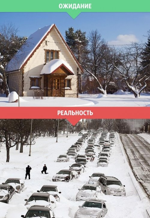 Зима: ожидания vs. реальность (14 фото)