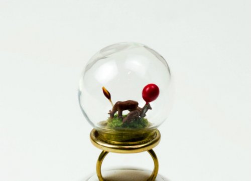Кольца с декоративными стеклянными шарами (26 фото)