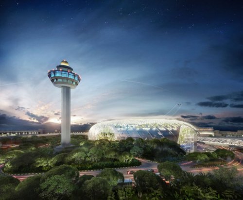 В аеропорту Сінгапуру збудують величезну оранжерею з водоспадом (5 фото)