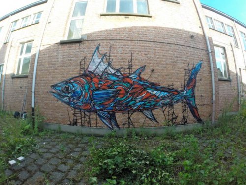 Стрит-арт бельгийского уличного художника Dzia (9 фото)