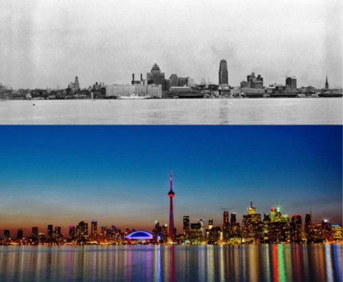 Топ-25: Фотографии городов из прошлого и настоящего, которые поразят ваше воображение