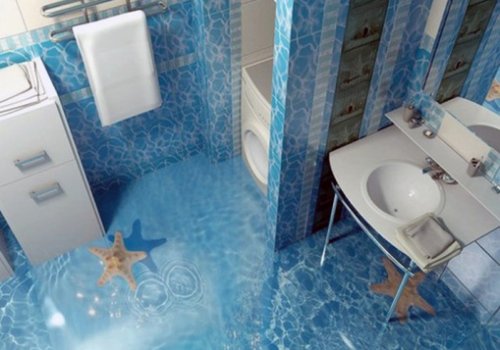Креативные и необычные полы для ванной комнаты (10 фото)