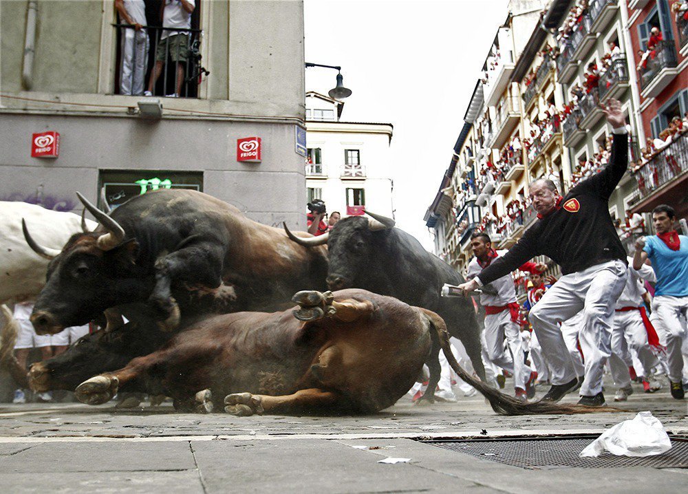 Недавно в испанском городе Памплон состоялся "Бег быков" ("R...