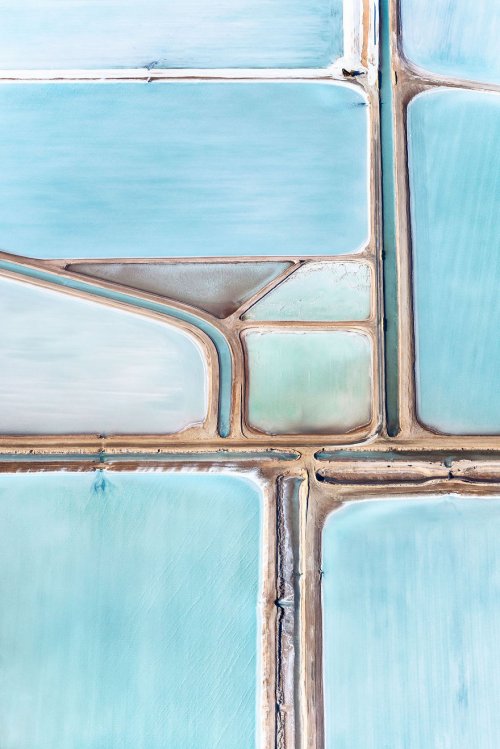 Голубые соляные поля в Австралии с высоты птичьего полёта (10 фото)
