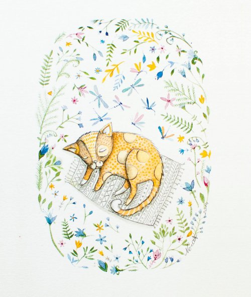 Коты в иллюстрациях литовской художницы Норвиль (10 фото)