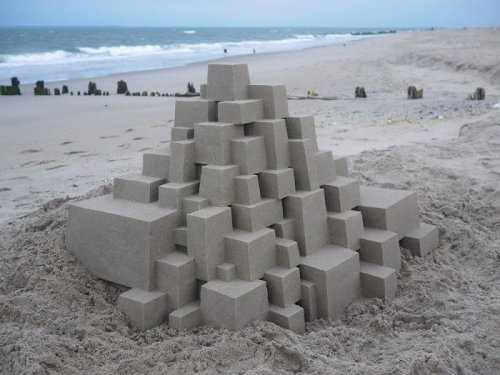 Новые геометрические песочные скульптуры Калвина Зиберта (8 фото)