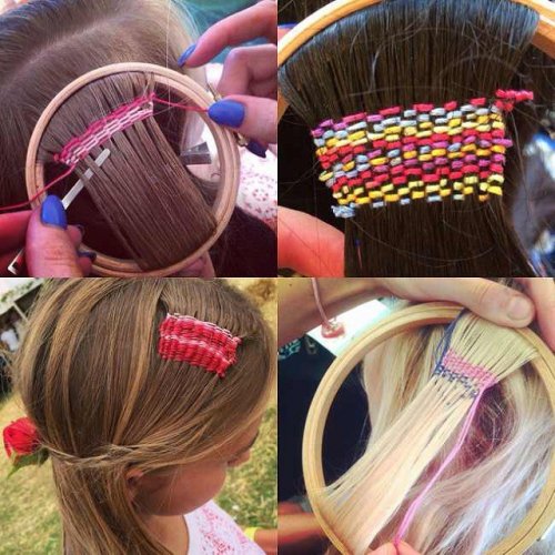 Новый модный тренд: вышивание на волосах (10 фото)