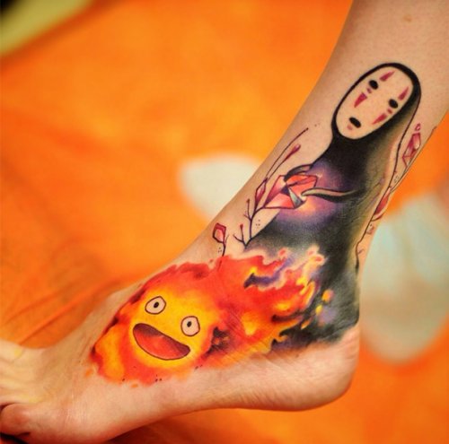 Татуировки, вдохновлённые мультфильмами Хаяо Миядзаки (31 фото)