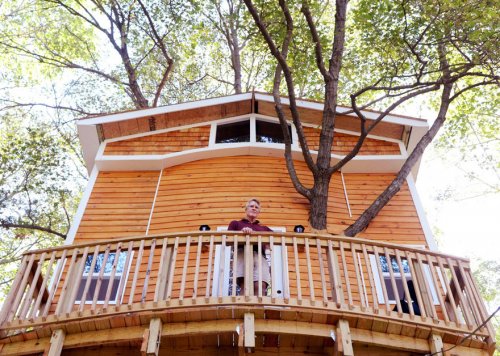 3-этажный дом на дереве для семьи и внуков (5 фото + видео)