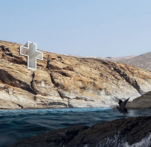 Церковь в форме креста, встроенная в скалы (12 фото)