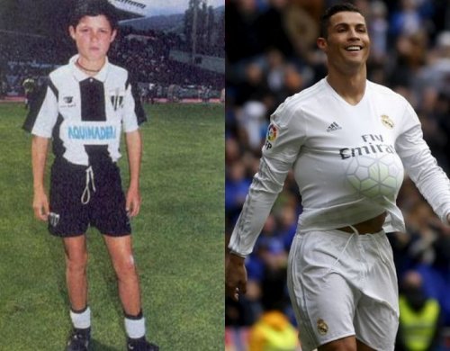 Знаменитые футболисты в детстве и сейчас (11 фото)