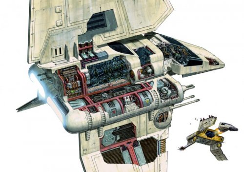 Потрясающе детализованные иллюстрации транспортных средств из "Звёздных войн" (21 фото)