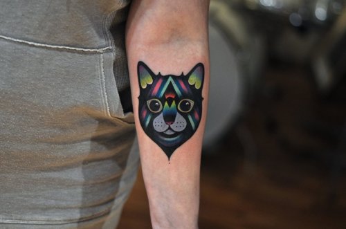 Татуировки для любителей котиков и космоса (19 фото)