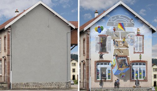 Ожившие фасады домов вместо скучных стен (25 фото)