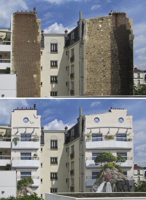 Ожившие фасады домов вместо скучных стен (25 фото)