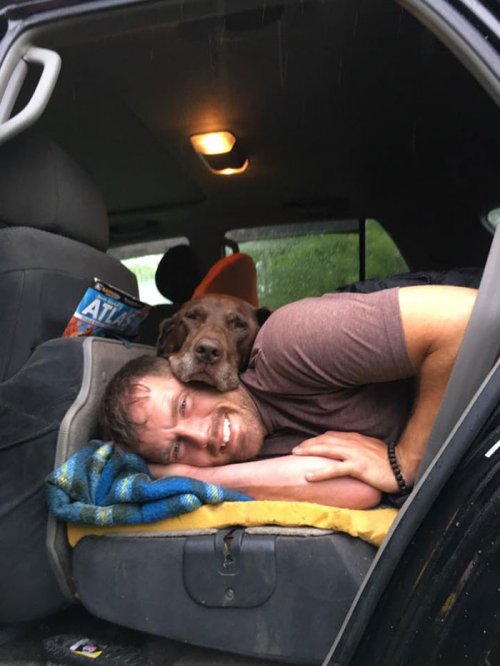 Парень отправился в прощальное путешествие с собакой, у которой диагностировали рак (13 фото)