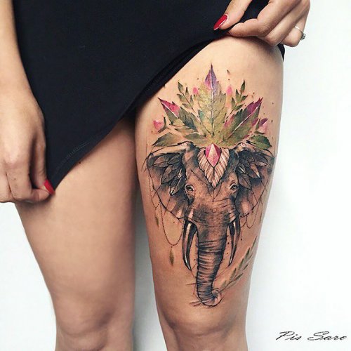 Цветочные татуировки от Pis Saro (30 фото)