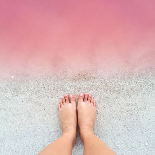 Розовая лагуна на полуострове Юкатан (10 фото)