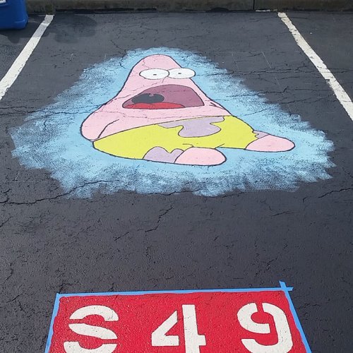 Разрисованные места для парковки в американских школах (20 фото)