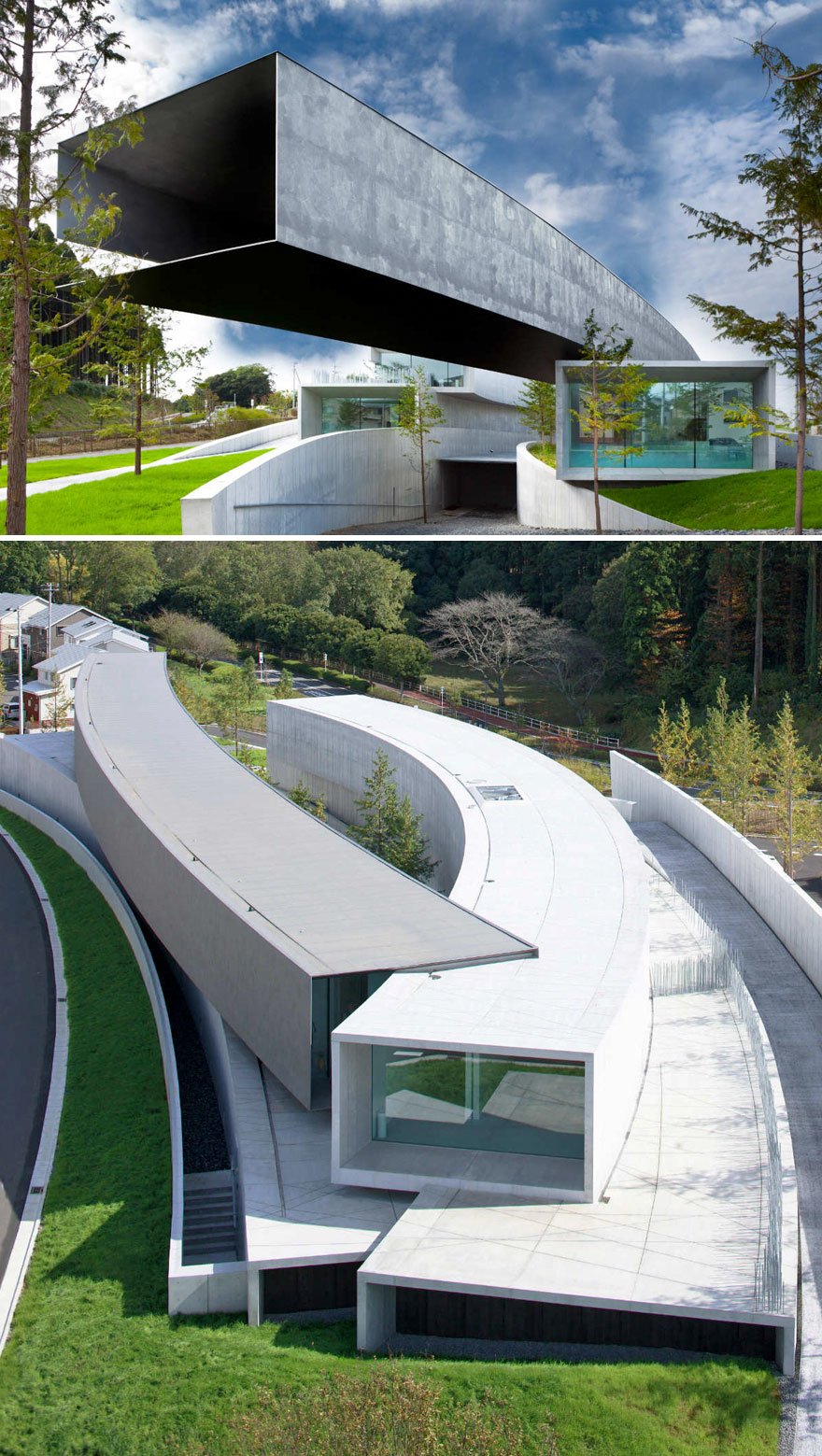 Японская архитектура: офис с парком на крыше