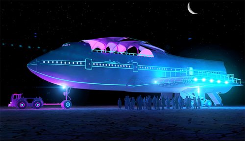 Переделанный Boeing 747 на фестивале Burning Man (7 фото + видео)