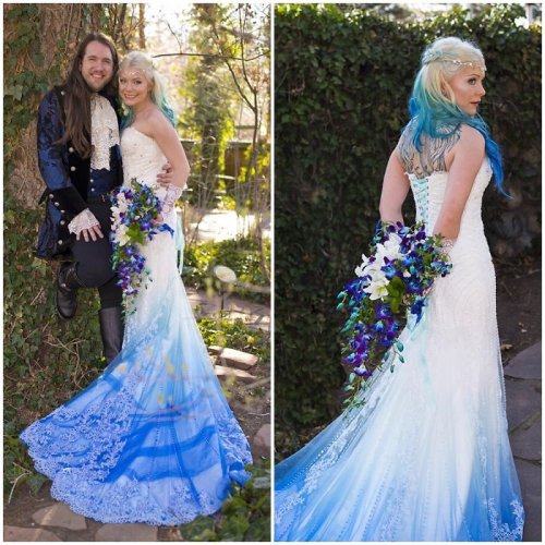 Новый тренд: свадебные платья с плавным цветовым переходом (17 фото)