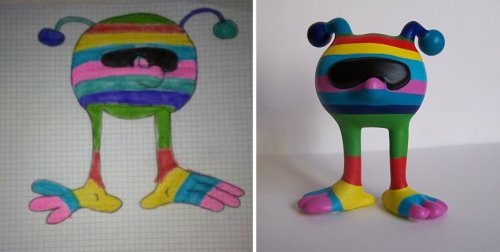 Детские рисунки, превратившиеся в игрушки с помощью 3D-принтера (10 фото)
