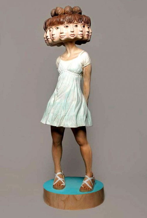 Скульптуры Йоситоси Канемаки, созданные в стиле глитч-арта (9 фото)