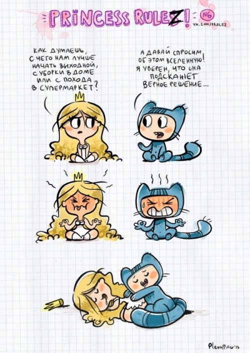 Комиксы про Принцессу и Котика (8 шт)