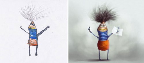 The Monster Project: художники воссоздают детские каракули в своём стиле (29 фото)