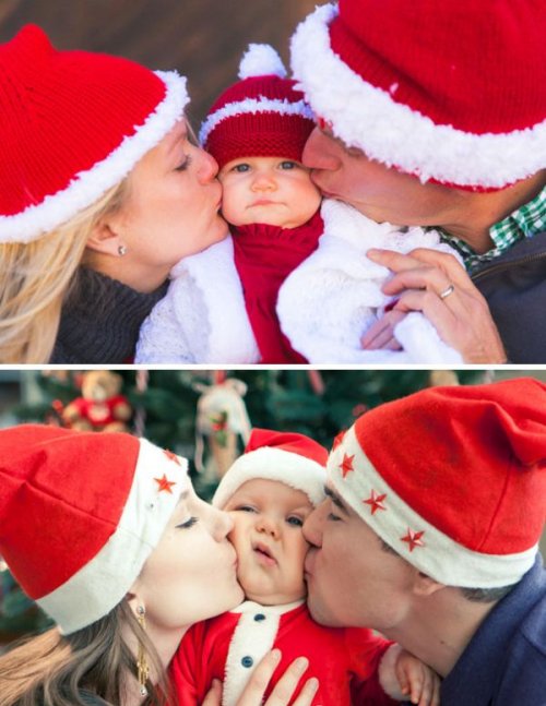 Ожидание vs. реальность: рождественские фотосессии с малышами (19 фото)