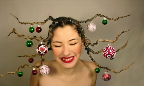 Креативные причёски на новый год (10 фото)