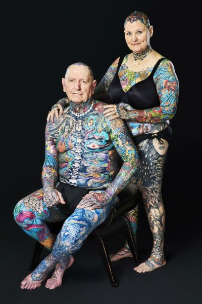 Эта американская пара – самые татуированные в мире старички
