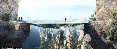 В Китае планируют построить мост, "растворяющийся" в пространстве (5 фото)
