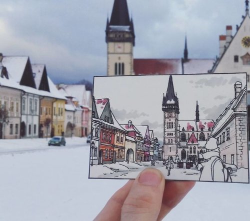 Путешествуя по Европе, художник рисует города, которые посещает (19 фото)