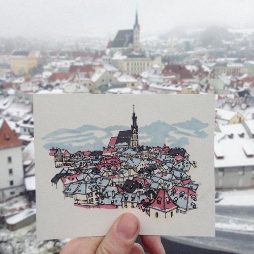 Путешествуя по Европе, художник рисует города, которые посещает (19 фото)