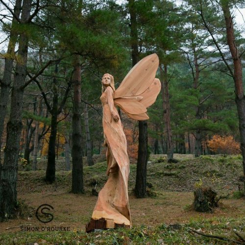 Деревянные скульптуры Саймона О'Рурка, созданные с помощью бензопилы (13 фото)