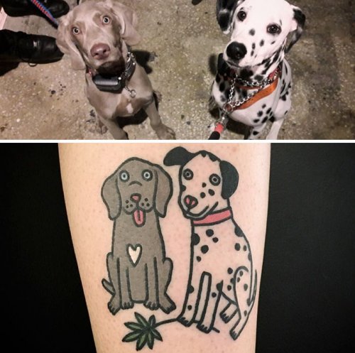 Мультяшные татуировки домашних животных от тату-мастера Jiran (30 фото)