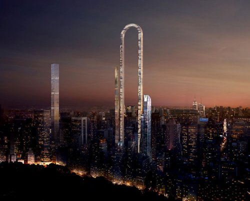 В Нью-Йорке планируют построить невероятный изогнутый небоскрёб, который станет самым длинным зданием в мире (6 фото)