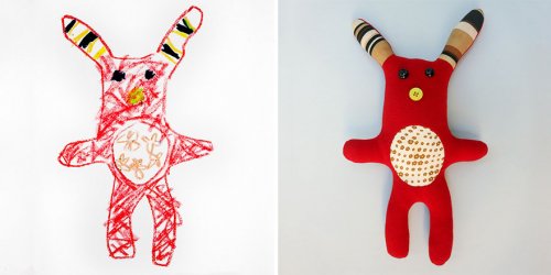 Художница превращает детские рисунки в мягкие игрушки (19 фото)