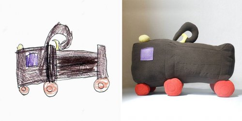 Художница превращает детские рисунки в мягкие игрушки (19 фото)
