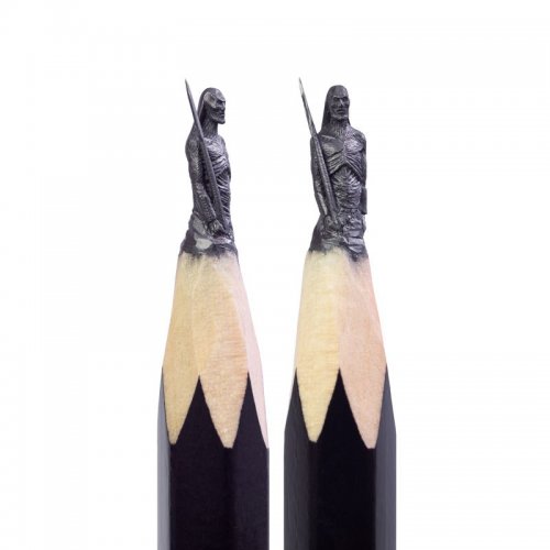 Скульптуры "Игры престолов", высеченные на кончиках карандашей (11 фото)