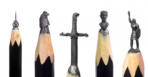 Скульптуры "Игры престолов", высеченные на кончиках карандашей (11 фото)