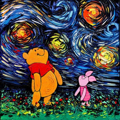 Художница создала серию картин в стиле "Звёздной ночи" Ван Гога (18 фото)