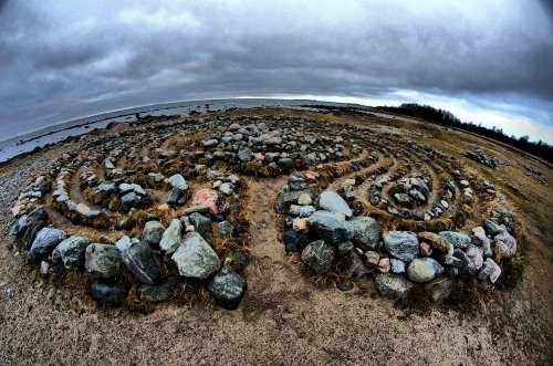 Каменные лабиринты острова Большой Заяцкий (8 фото)