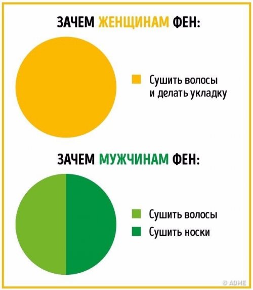 Отличия между мужчинами и женщинами в прикольной инфографике (10 фото)