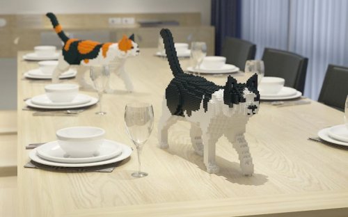 Скульптуры кошек из LEGO (26 фото)