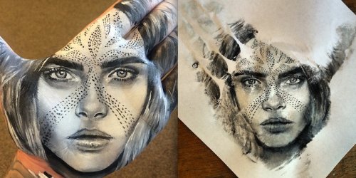 Невероятно детализованные портреты, нарисованные с помощью боди-арта (11 фото + видео)