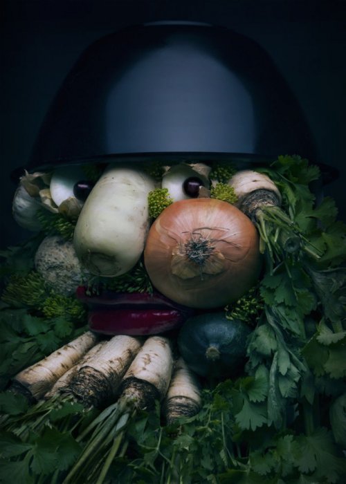 Необычные портреты из овощей и фруктов от Анны Токарской (8 фото)