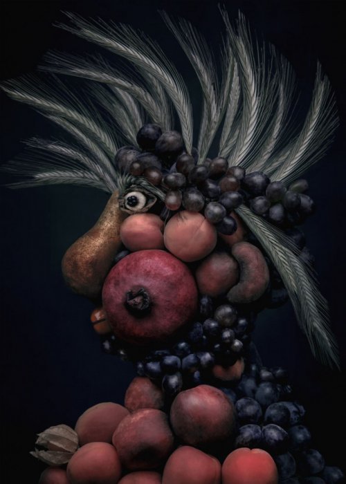 Необычные портреты из овощей и фруктов от Анны Токарской (8 фото)